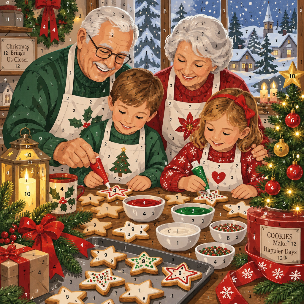 Golden Star Cookie Circle Paint by diamonds art [AI-087d1b20-bbdf28951cfe]