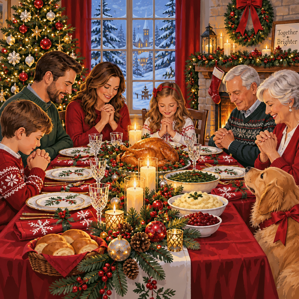 Snowflake Supper Blessing Paint by diamonds kits [AI-8c48fb4c-241975b5af42]
