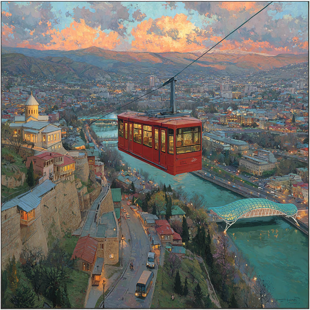 Tbilisi Narikala Cable Car View Georgia diamond painting [AI-9942ed95-da223845fe39]
