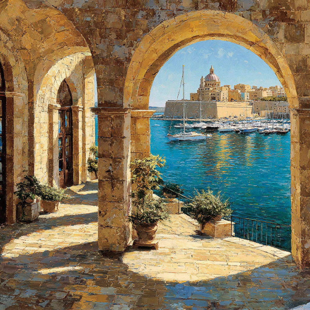 Valletta Upper Barrakka Harbour Malta Paint by diamonds kits [AI-91f95884-cbbd7f792d58]