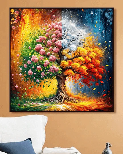 Four Seasons Tree Themed Diamond Painting Full Drill Kit