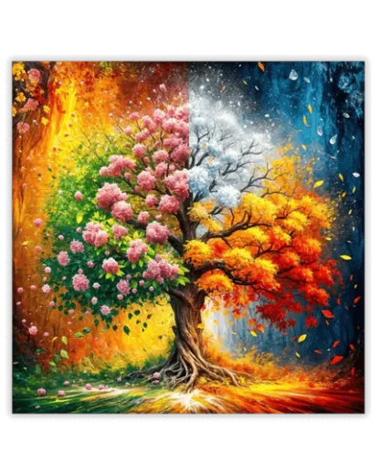 Four Seasons Tree Themed Diamond Painting Full Drill Kit
