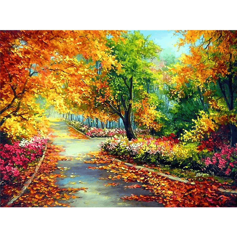 Autumn Scenic Forest- 5D DIY Paint By Diamond Kit - Paint by Diamond