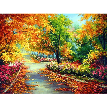 Autumn Scenic Forest- 5D DIY Paint By Diamond Kit - Paint by Diamond