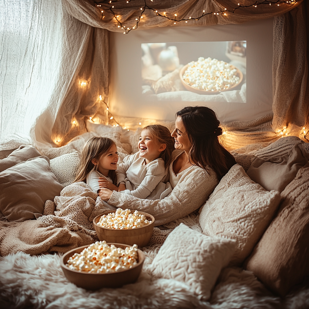 Embrace Of Comfort: A Cozy Movie Night Paint By Color