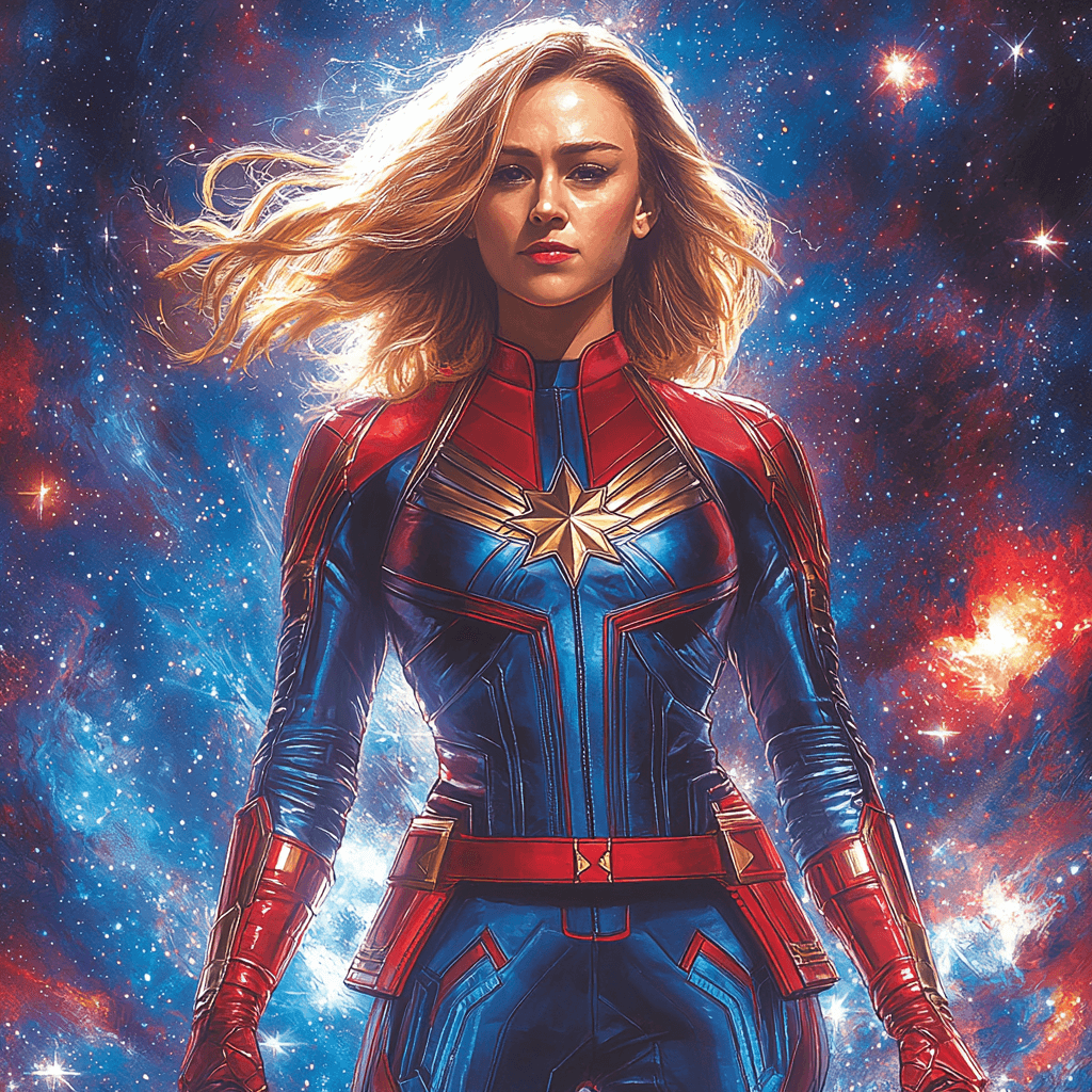 Brie Larson: Soaring Beyond The Stars As Captain Marvel Painting By Diamonds Kit