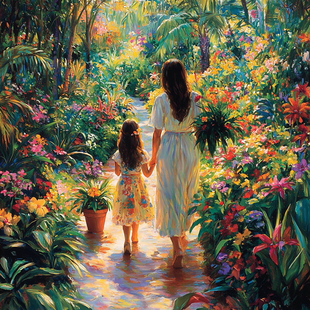 Sunkissed Memories: A Day At The Botanical Gardens Paint By Diamond