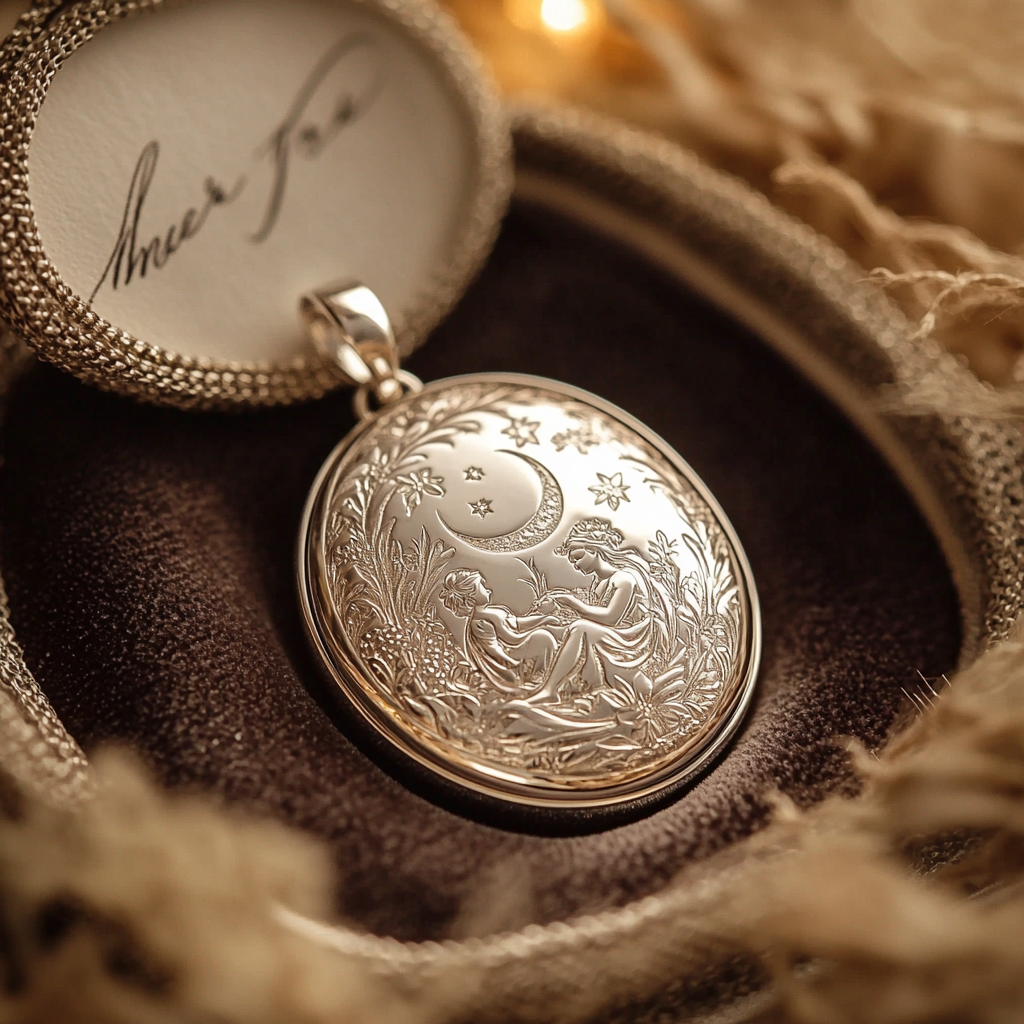 Whispers Of Twilight: Mother-Child Evening Locket Painting Diamond Kit