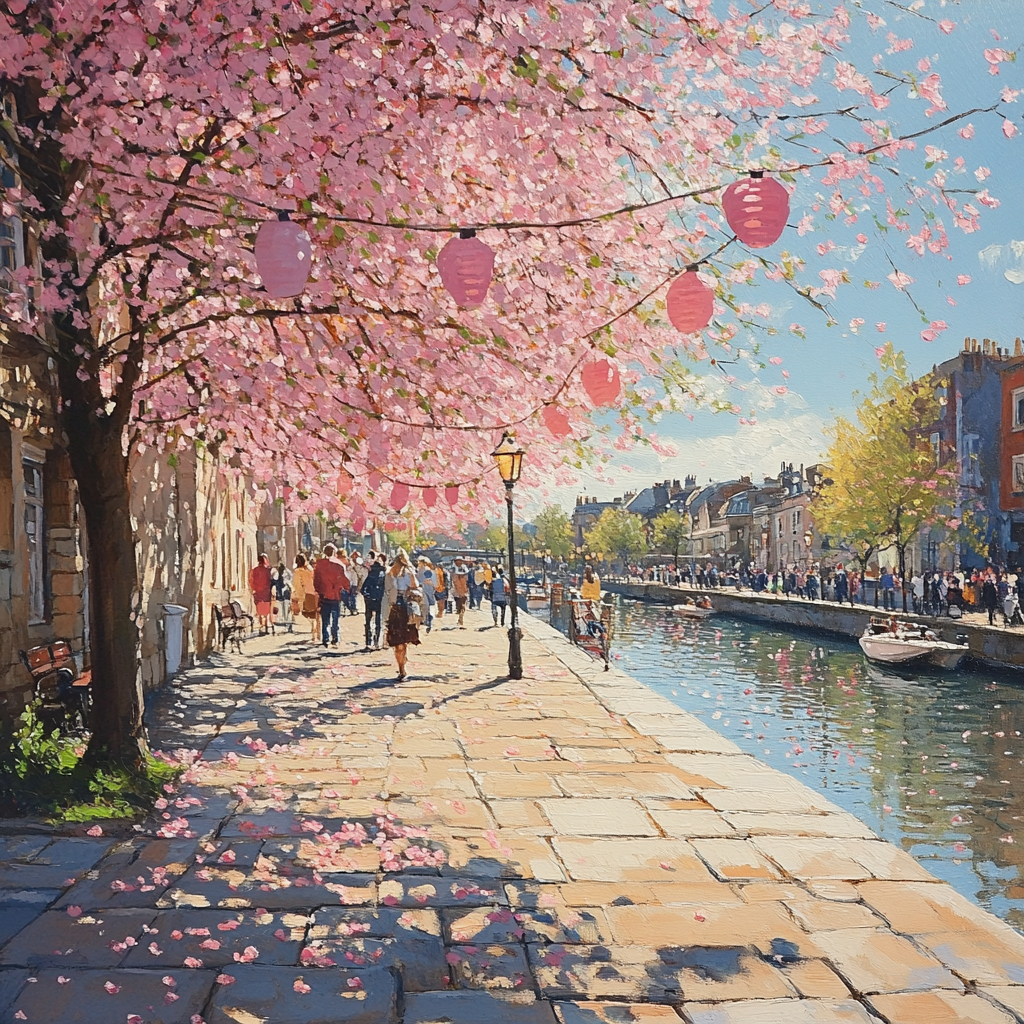 Cherry Blossom Path Kyoto Paint by diamonds kits