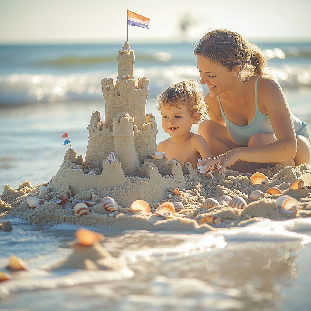 Wonders Of The Sea: Building A Sandcastle Together Paint By Diamonds Kits