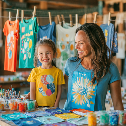 Sunny Smiles: Designing And Decorating Family T-Shirts Together Paint By Diamonds Kits