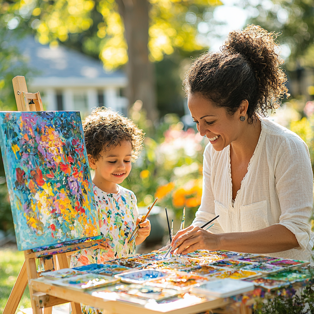 Mommy's Little Artist: A Creative Painting Session Paint By Diamond