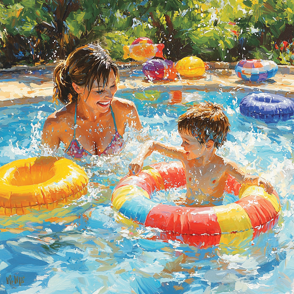 Wonders Of Water: A Day At The Pool Paint By Color