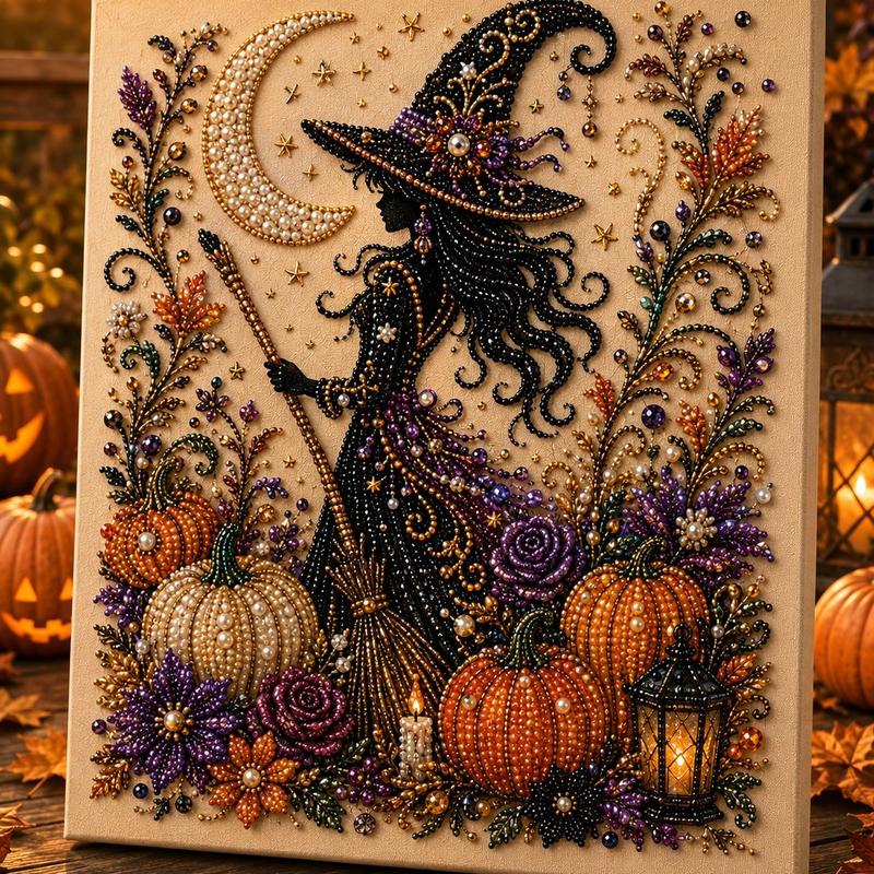 DIY Halloween Paint By Diamond Craft Kit With Artboard And Tools