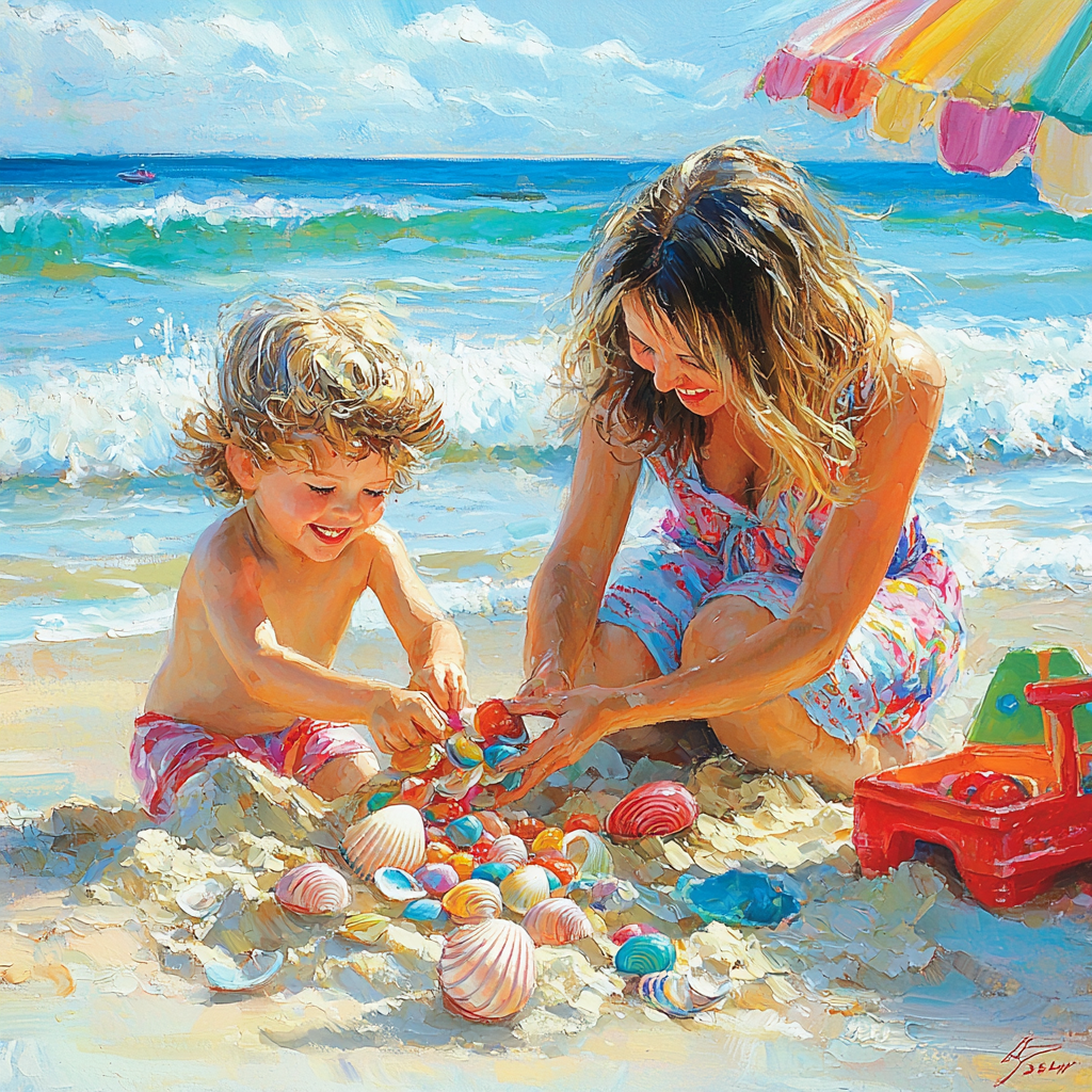 Seashell Treasures: A Beach Day Of Discovery Paint By Diamond