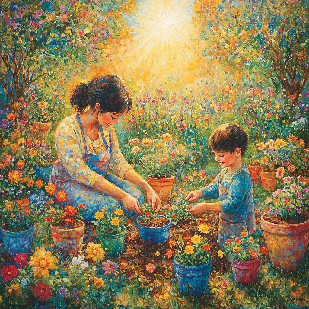 Wonders Of The Garden: A Mother-Child Floral Adventure Paint By Color