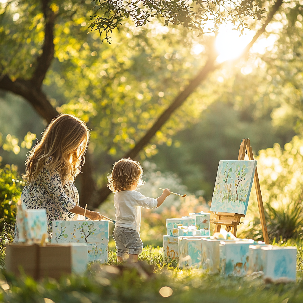 Nature's Palette: An Outdoor Painting Day Paint By Diamond