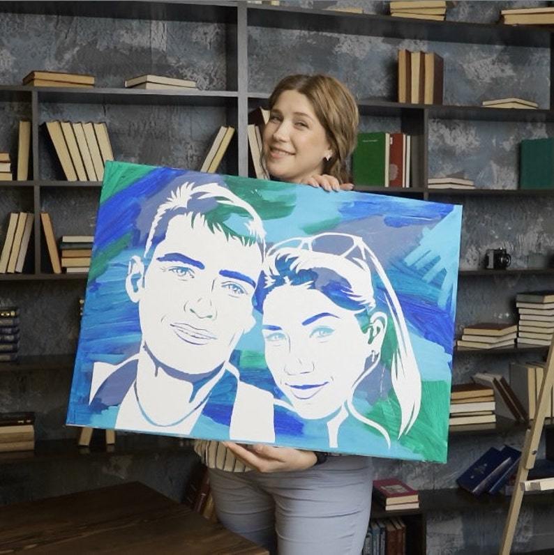 DIY Valentines Day Custom Couple Portrait