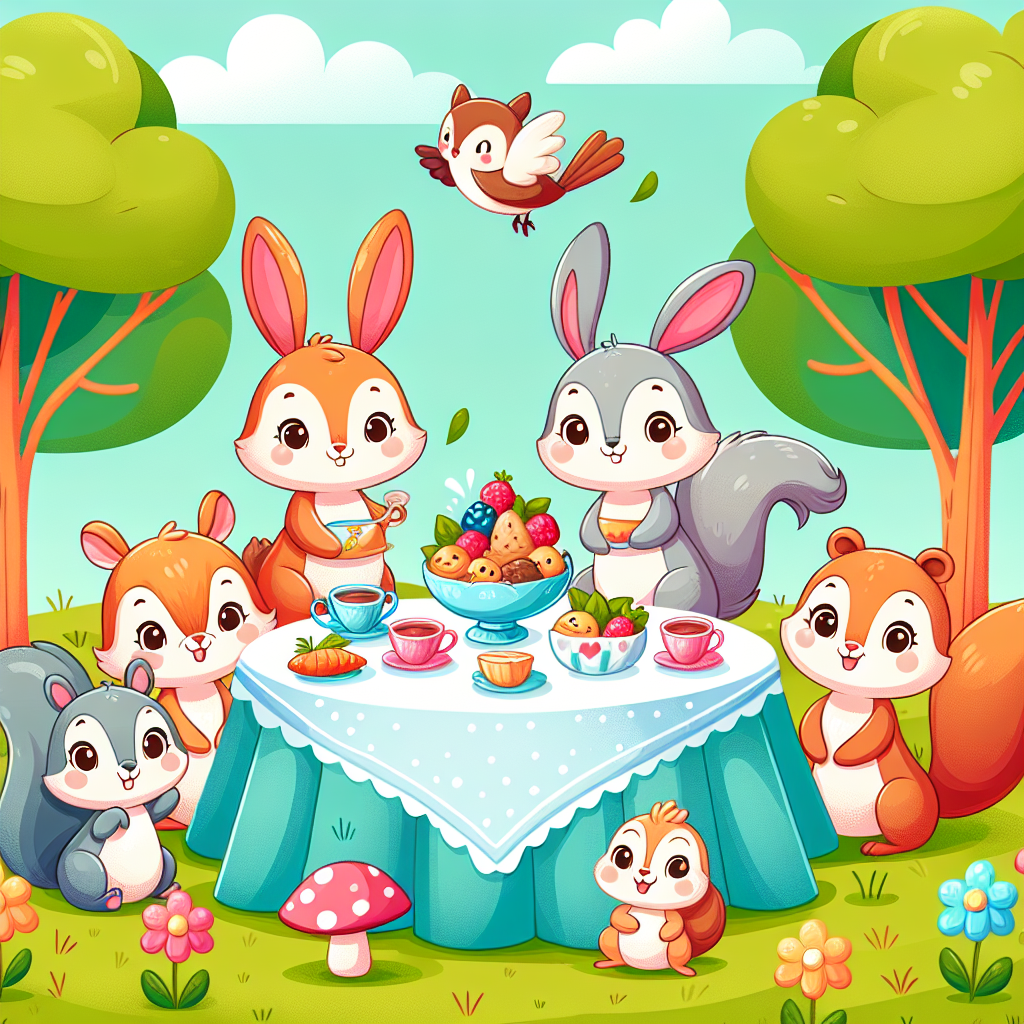 Cute Critters Tea Party Paint By Color