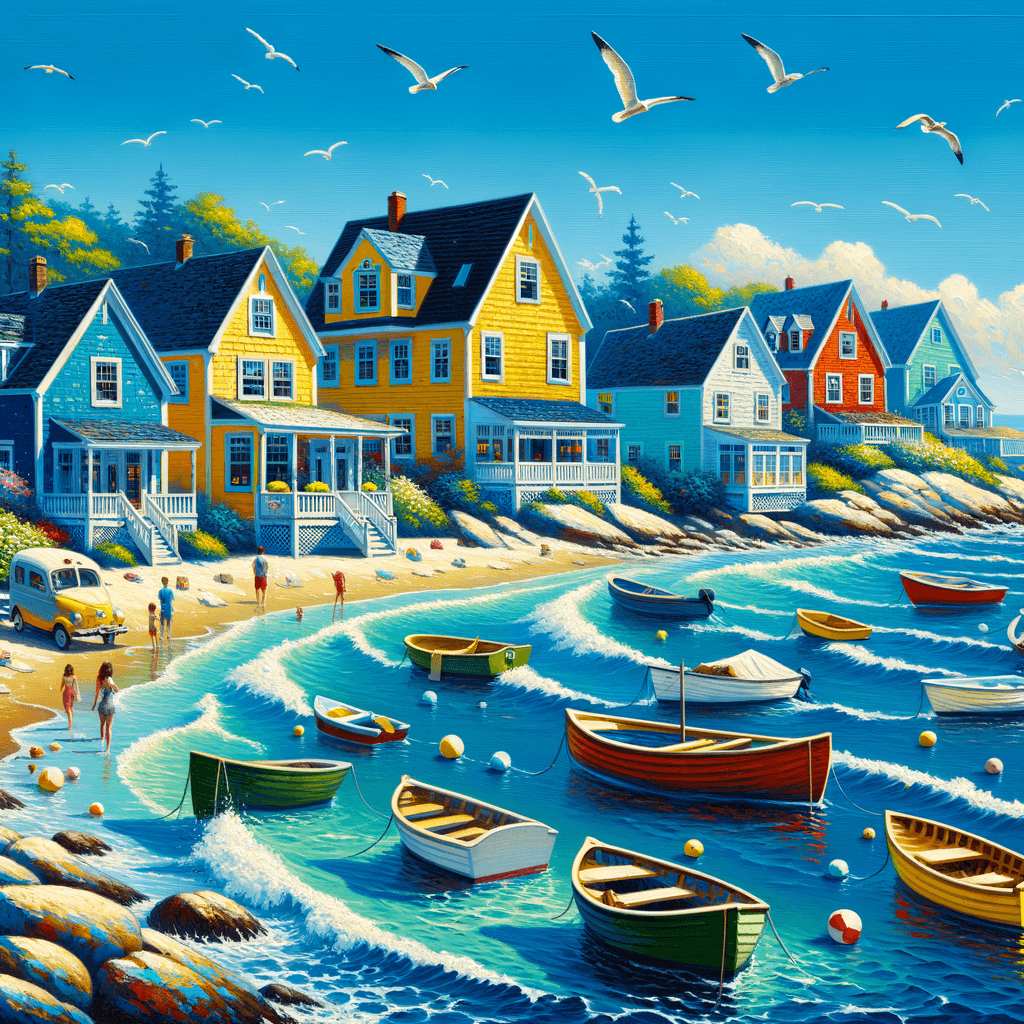 Charming Coastal Village Paint By Diamonds