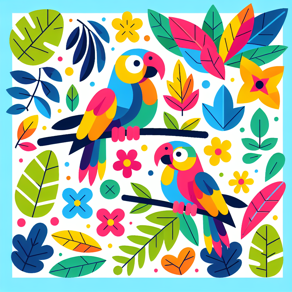 Tropical Parrot Party Diamond Painting