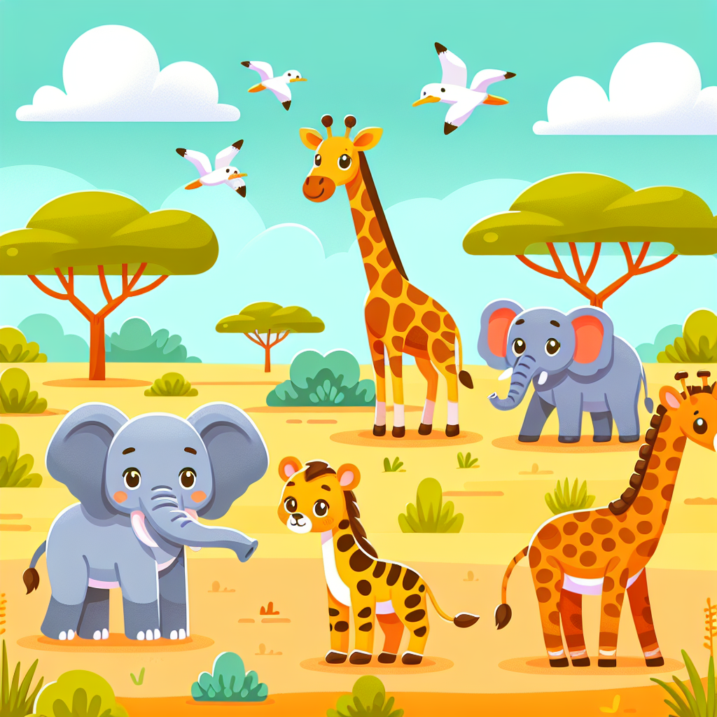 Friendly Animal Safari Painting By Diamonds Kit