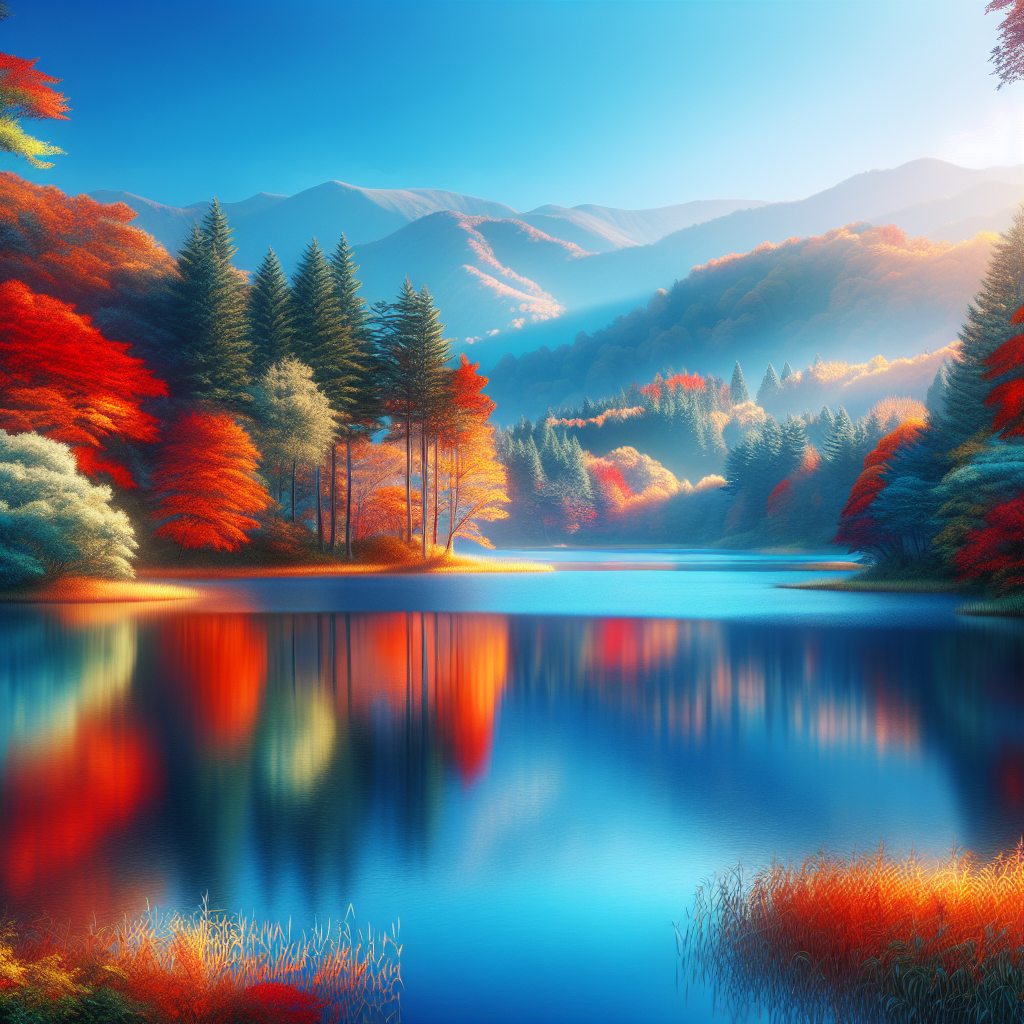 Autumn Reflection On Lake Painting Diamond Kit