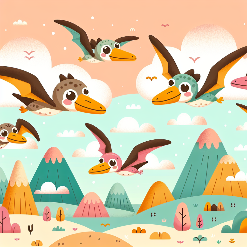 Playful Pterosaur Party Painting Diamond Kit