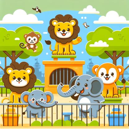 Fun Day At The Zoo Paint By Diamond