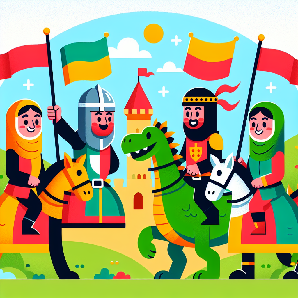 Heroic Knights And Dragons Painting By Diamonds Kit