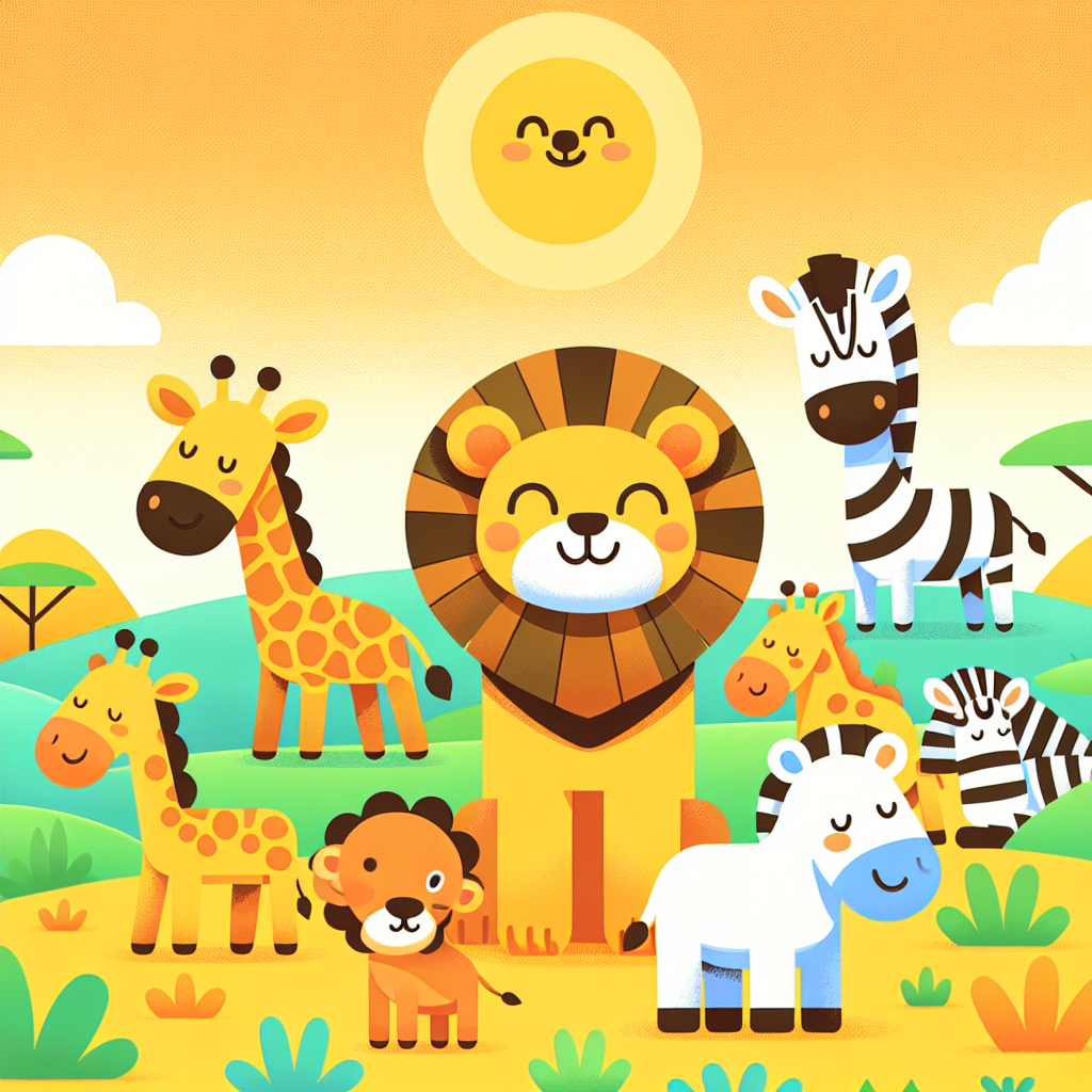 Sunlit Safari Friends Painting Diamond Kit