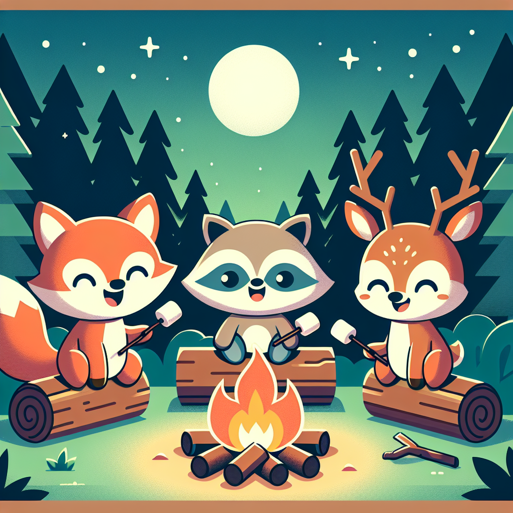 Cute Critters' Campfire Night Diamonded Painting Kits