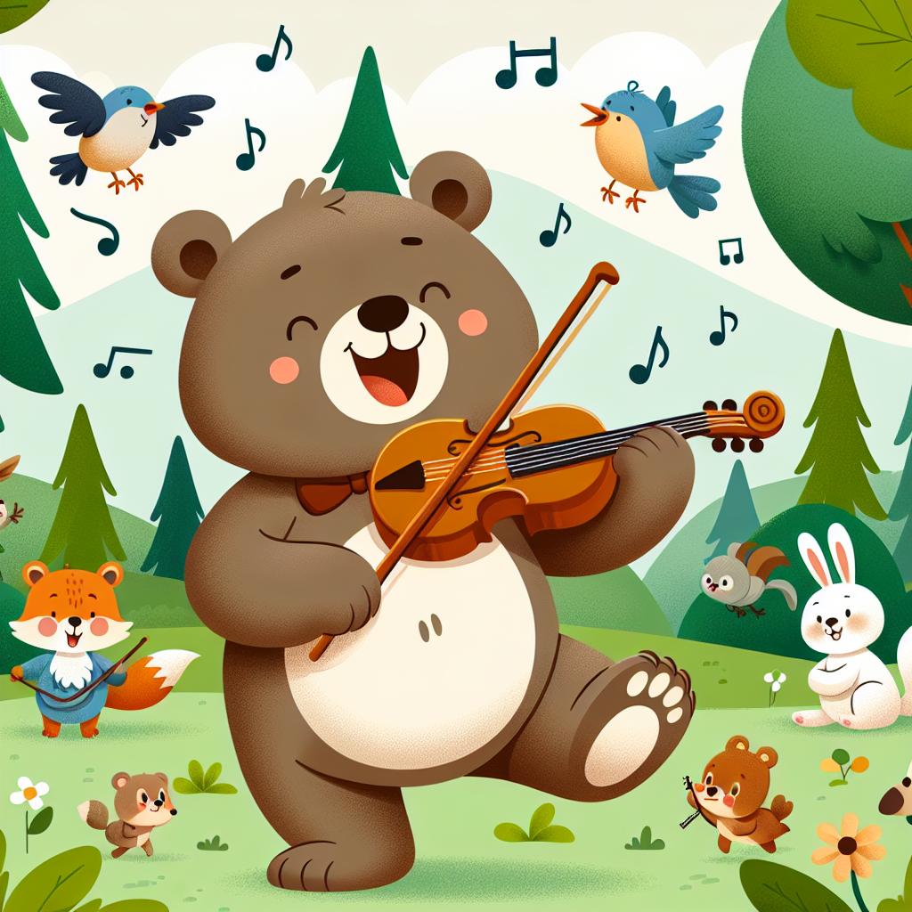 Joyous Bear's Woodland Jam Painting By Diamonds Kit