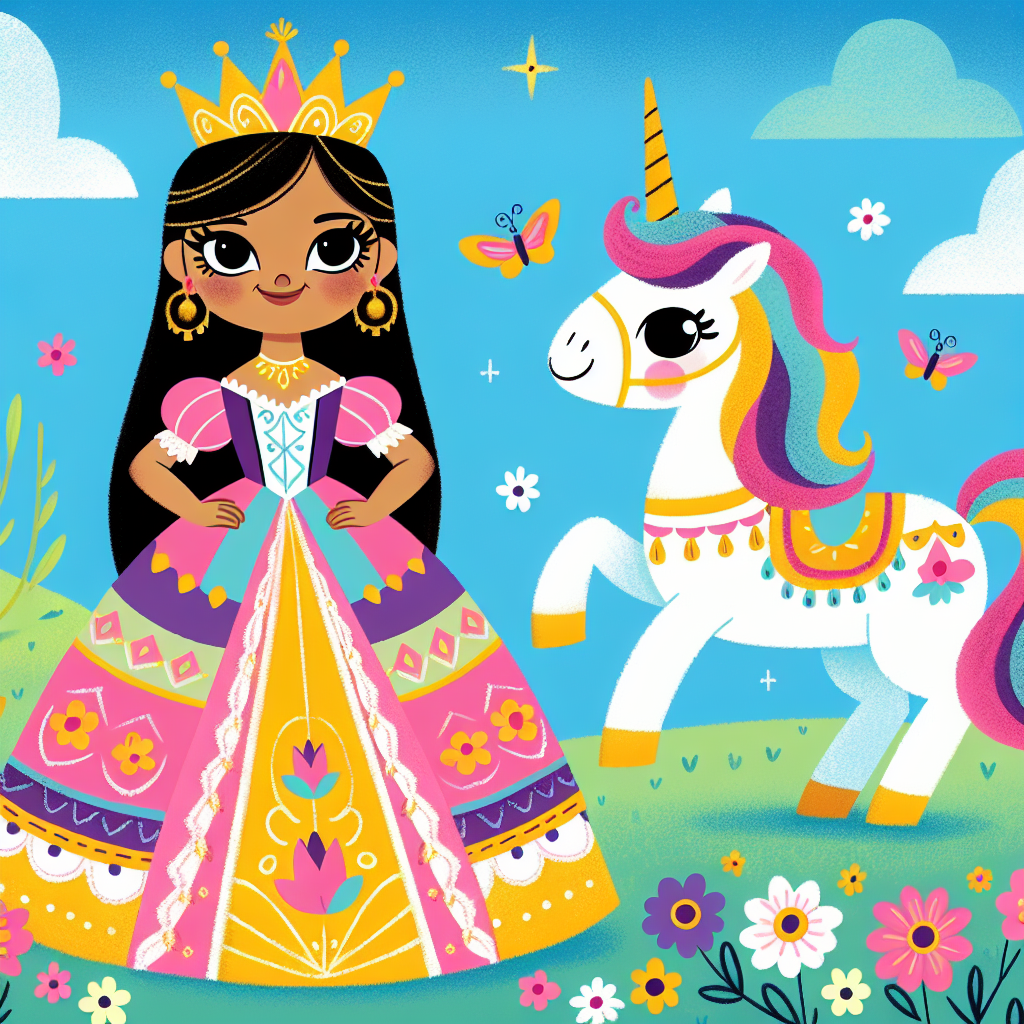 Princess And The Magical Unicorn Paint By Diamond