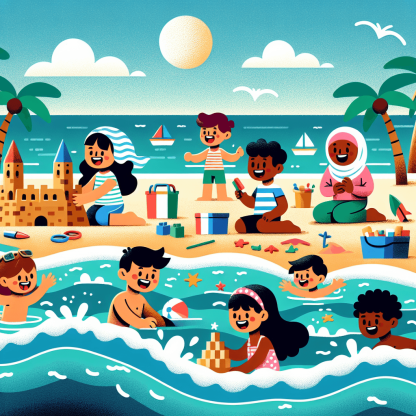 Playful Beach Day Paint By Color