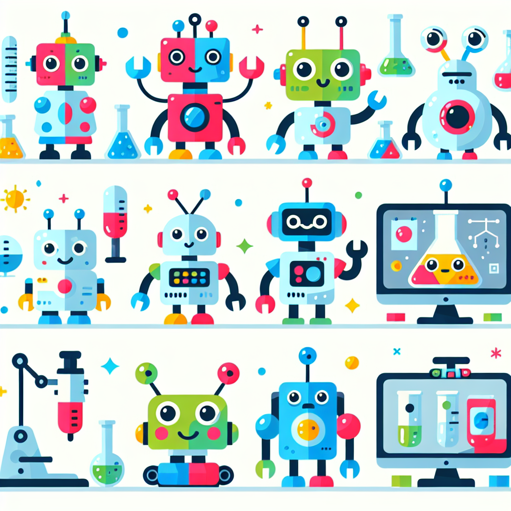 Colorful Robot Lab Painting By Diamonds Kit