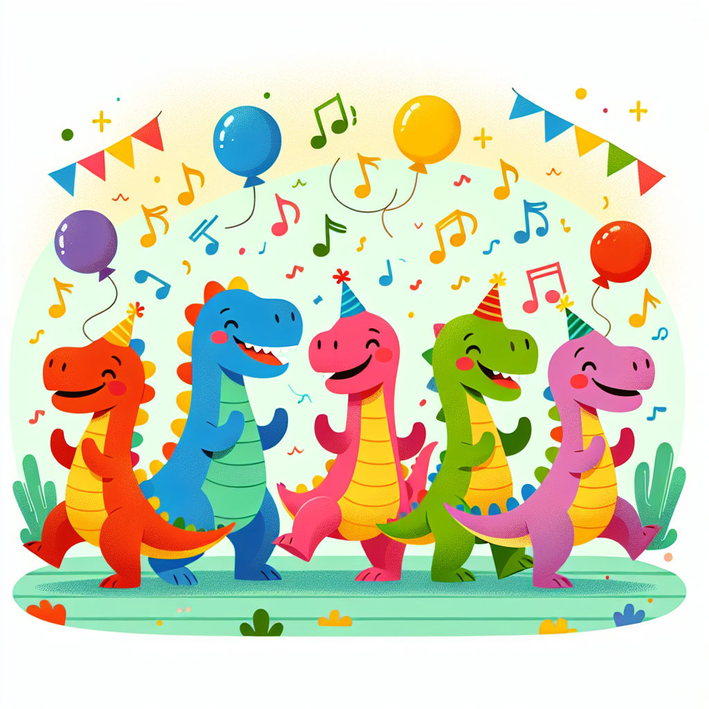 Dinosaur Dance Party Paint By Color