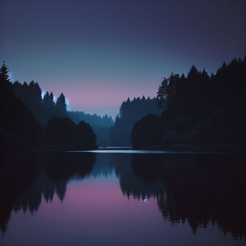 Serene Lakeside Twilight Painting Diamond Kit