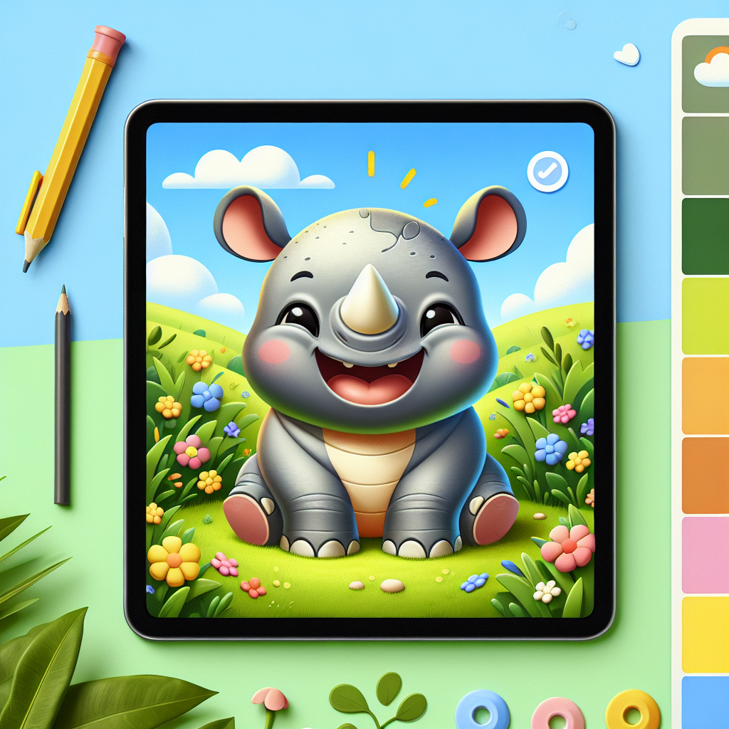 Joyful Baby Rhino Paint By Color