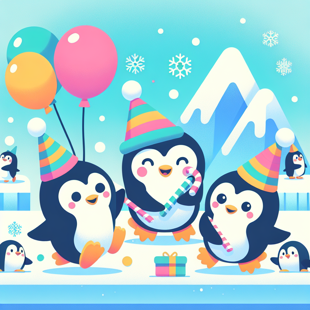 Cheerful Penguin Party Painting By Diamonds Kit