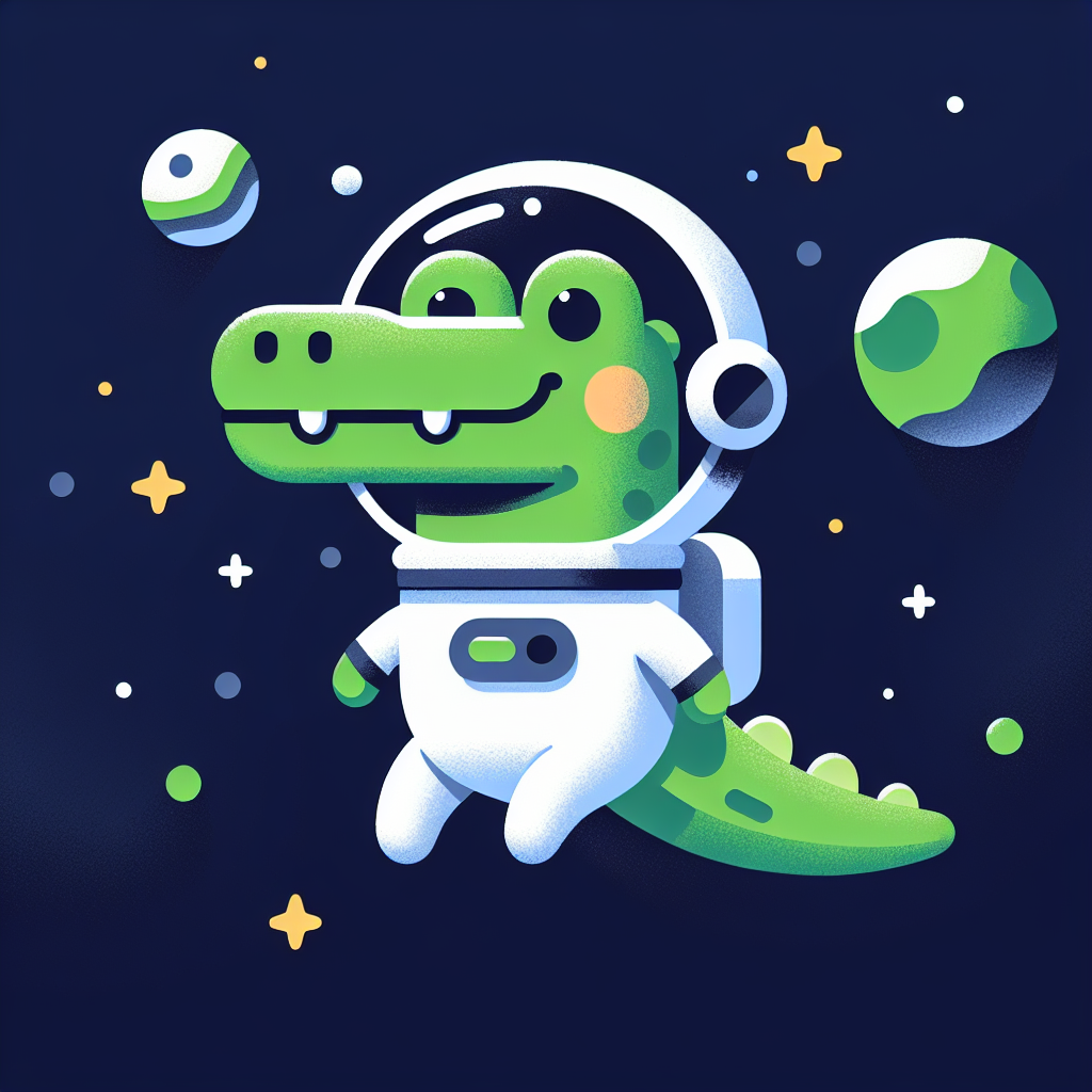 Adventure Astronaut Alligator Painting Diamond Kit