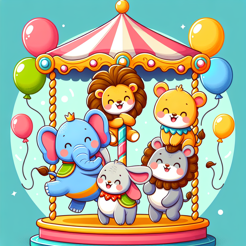 Cuddly Critters Carousel Diamond Painting