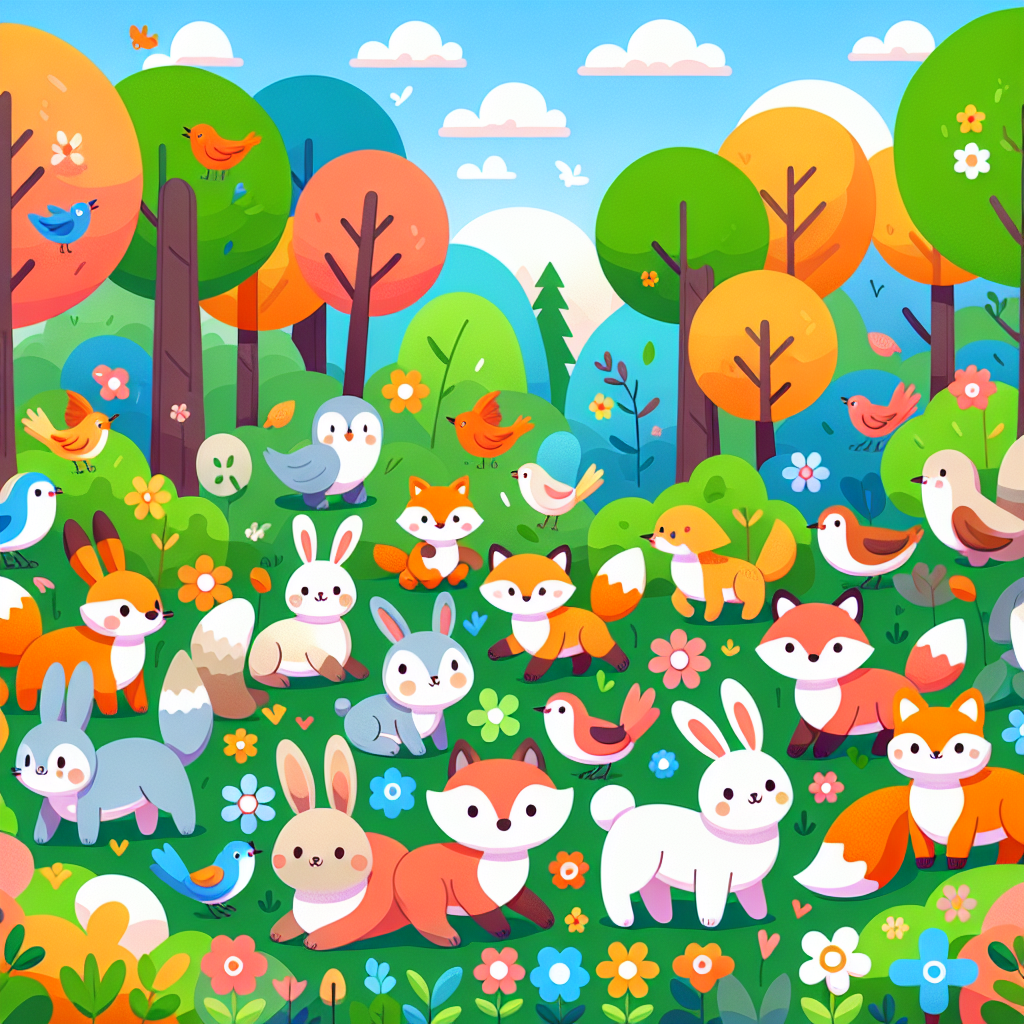 Colorful Forest Frolic Painting Diamond Kit