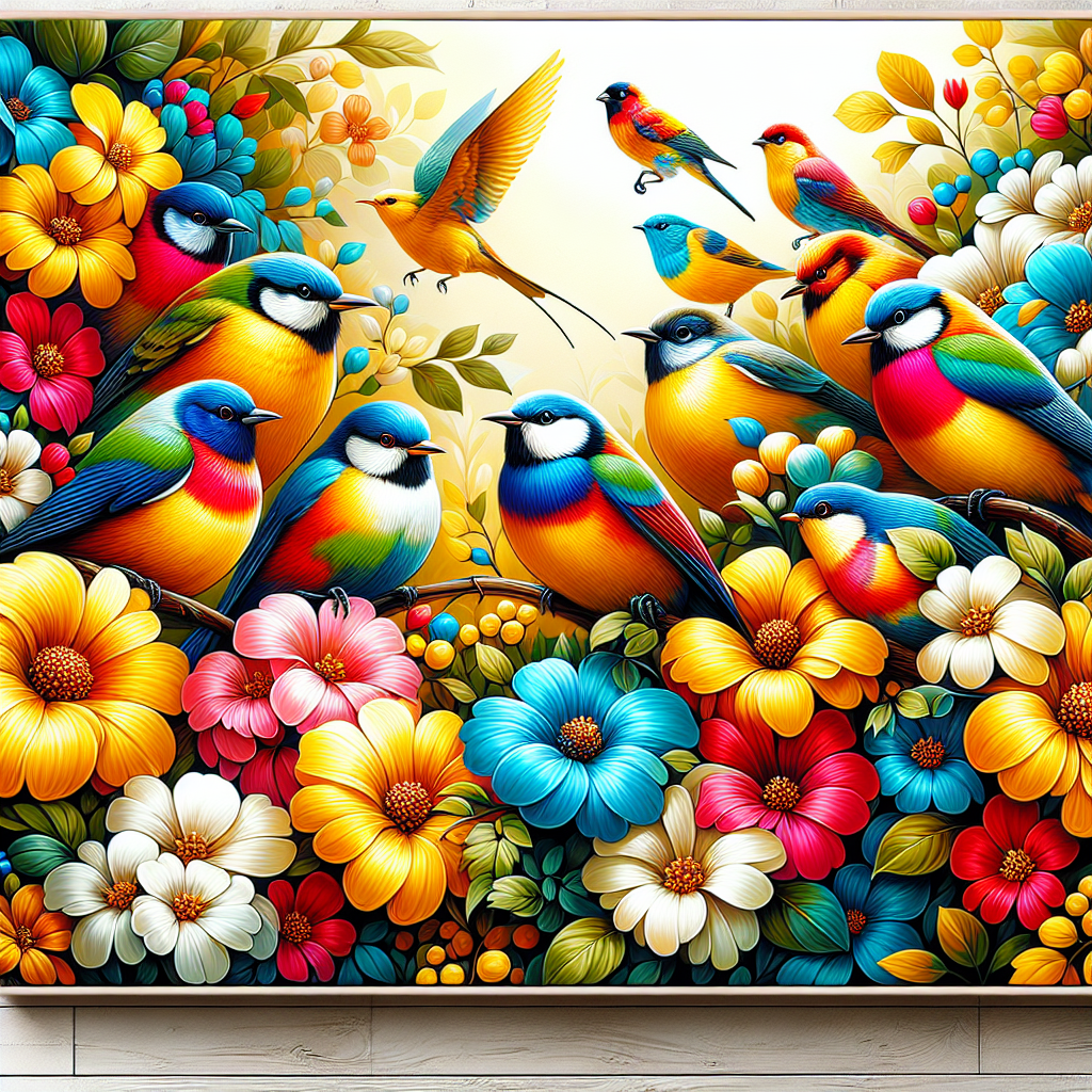 Cheerful Garden Birds Paint By Diamonds