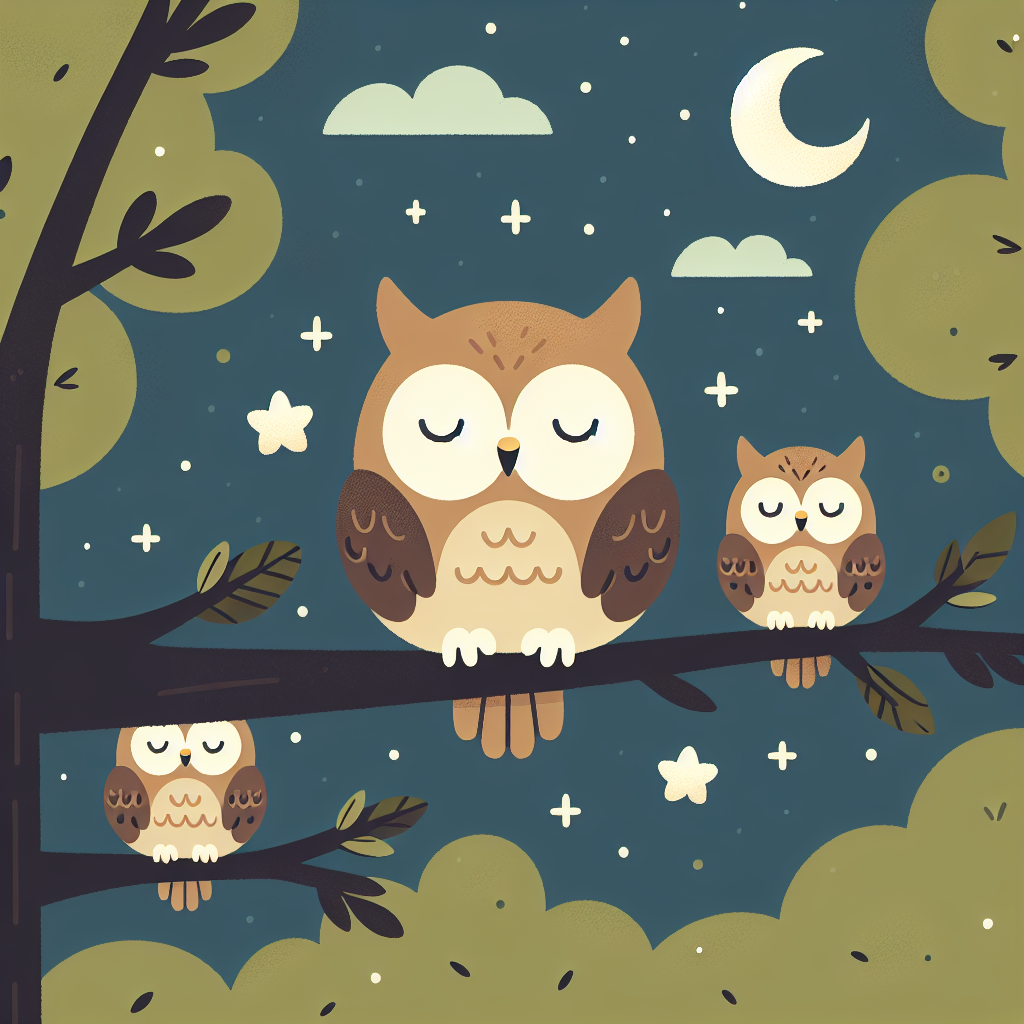 Starry Night With Dreamy Owls Diamond Painting