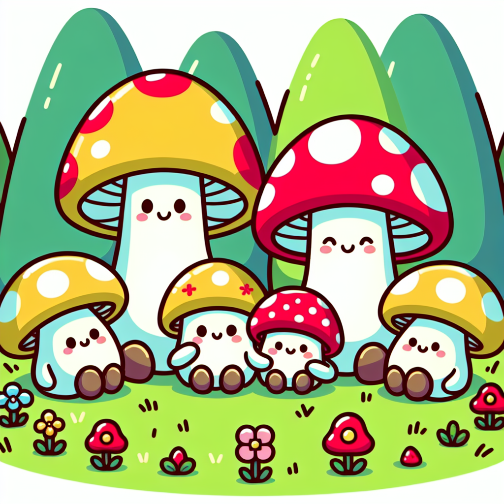 Smiling Toadstool Family Paint By Diamonds Kits
