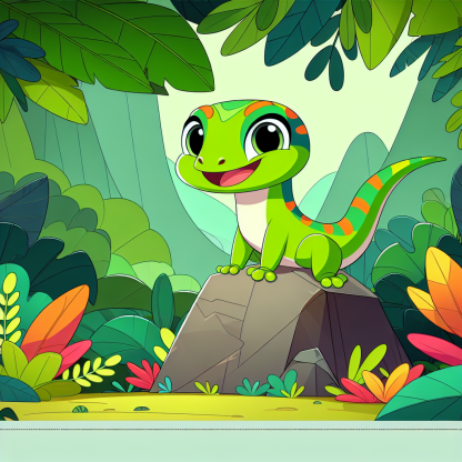 Cheerful Gecko Paint By Diamonds