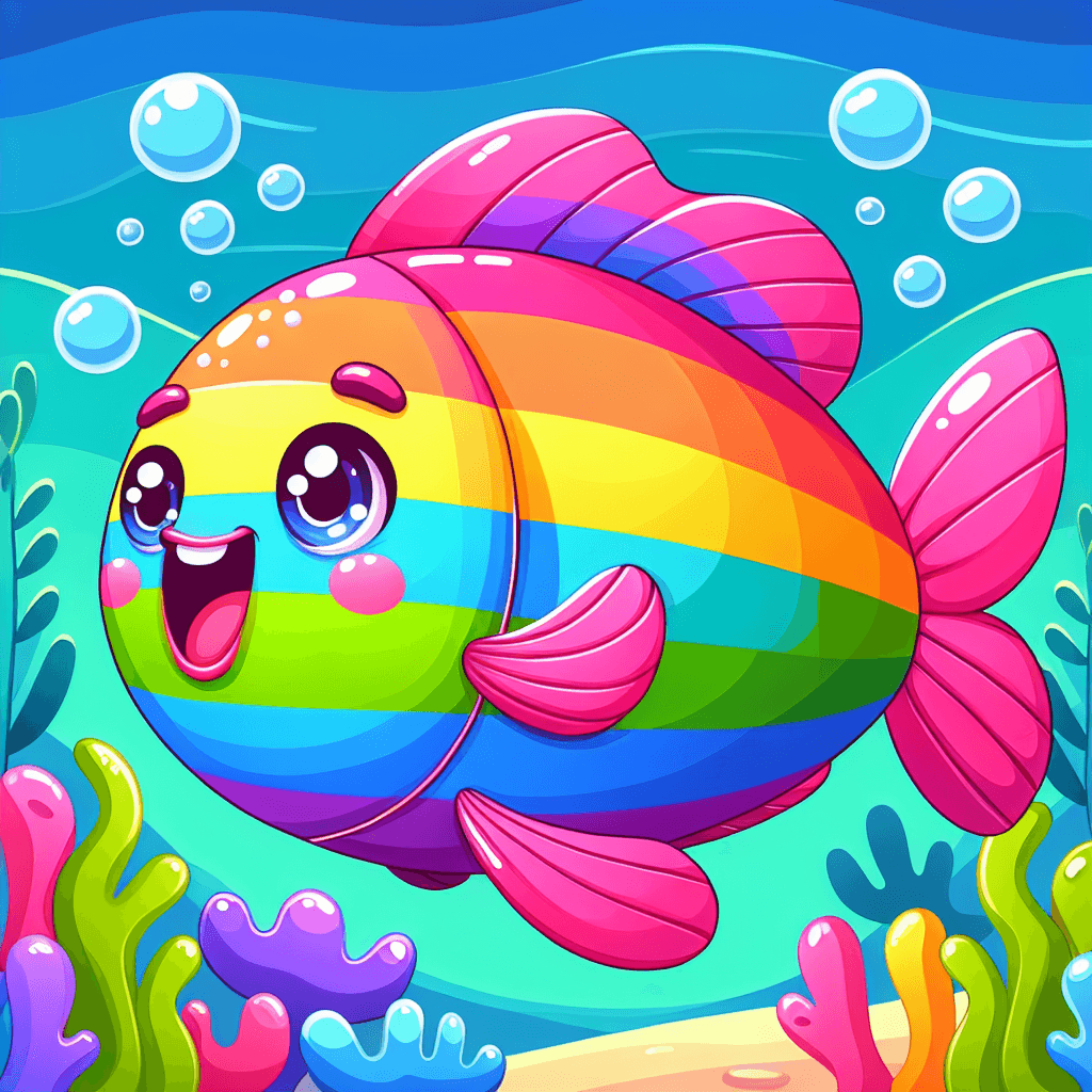 Happy Rainbow Fish Paint By Diamond