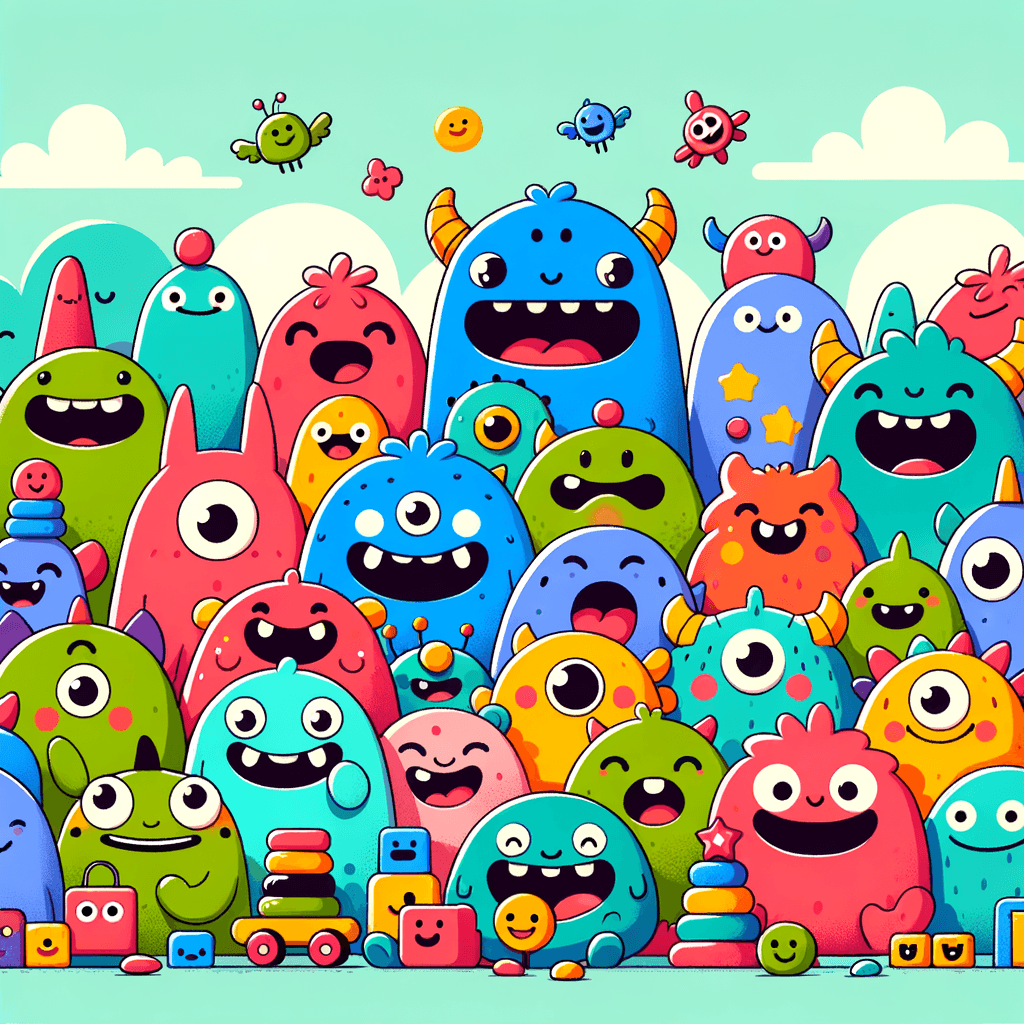 Charming Playful Monsters Paint By Diamonds Art