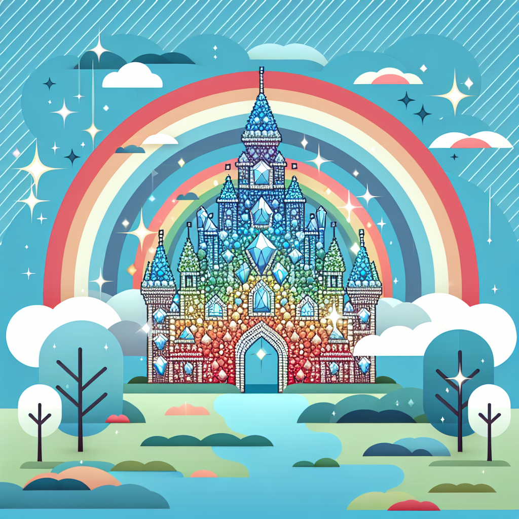 Sparkly Gemstone Castle Painting By Diamonds Kit